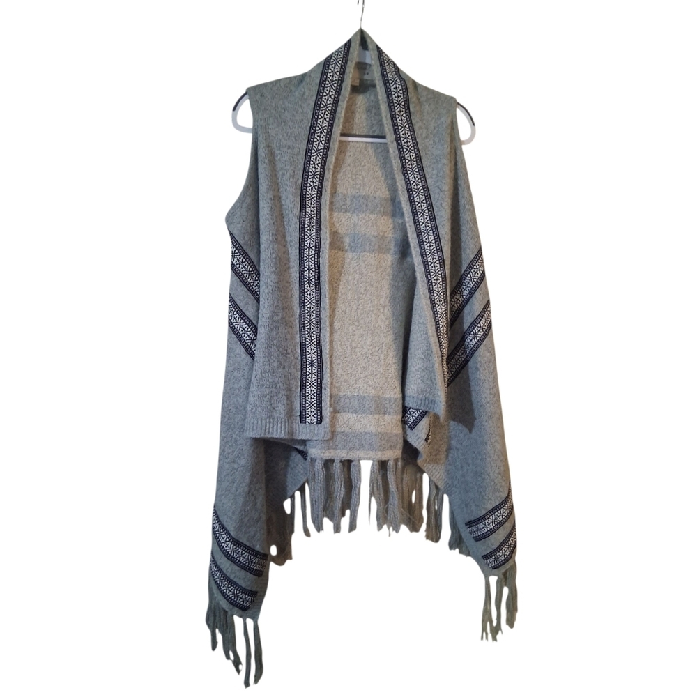 Ethereal by Paper Crane EUC Sz. S Shawl‎ w/Fringe Wrap South Western Country